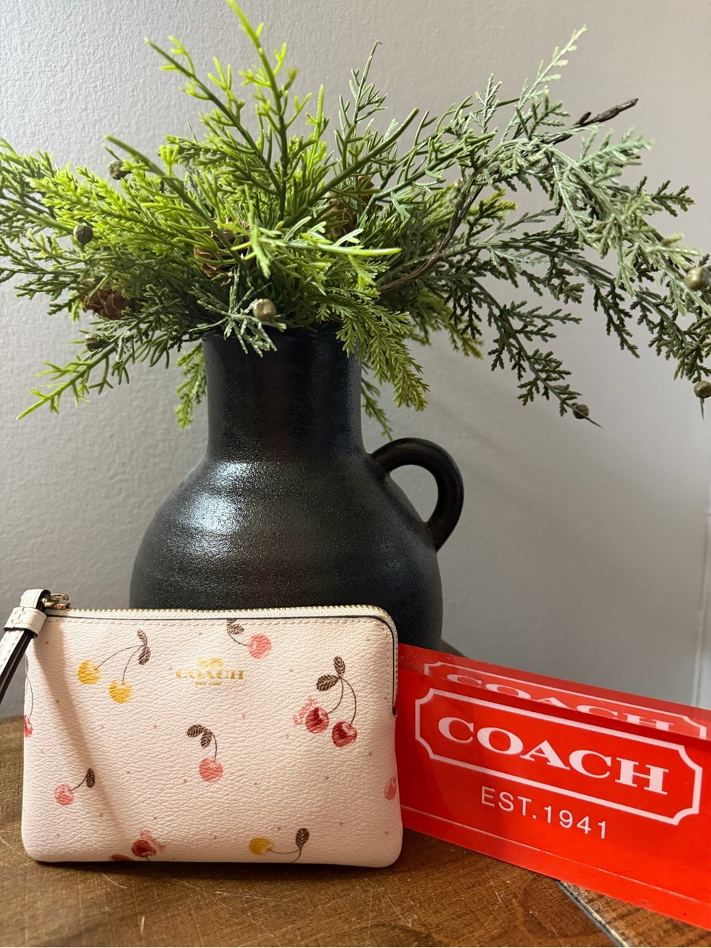 Coach Cherry Print Wristlet